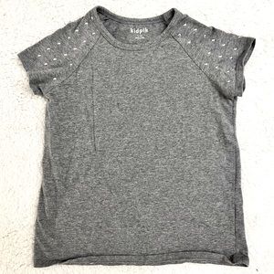 Gray girls embellished t-shirt, sz12